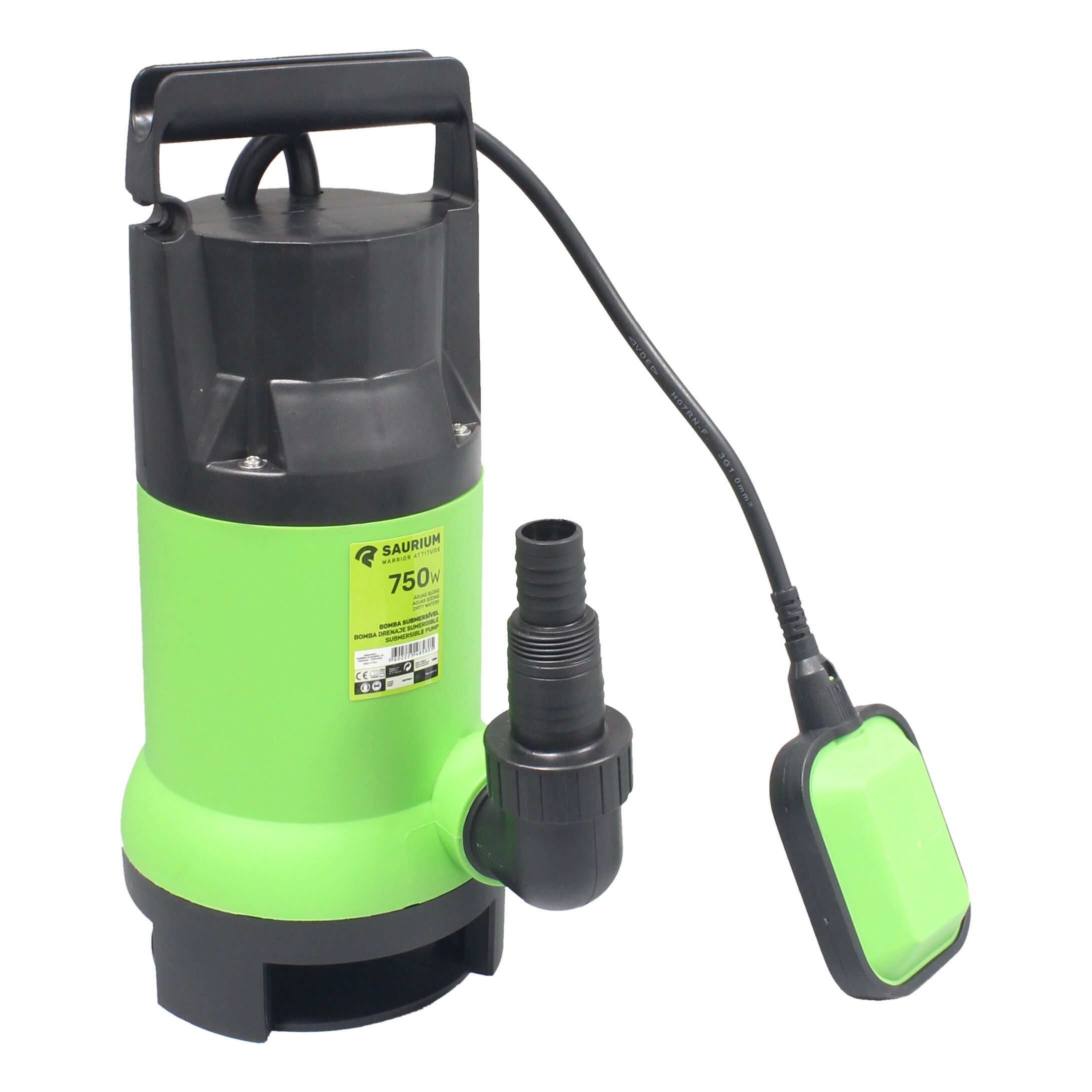 Bomba Submersível Águas Sujas, 750W, 14000L/h - Saurium