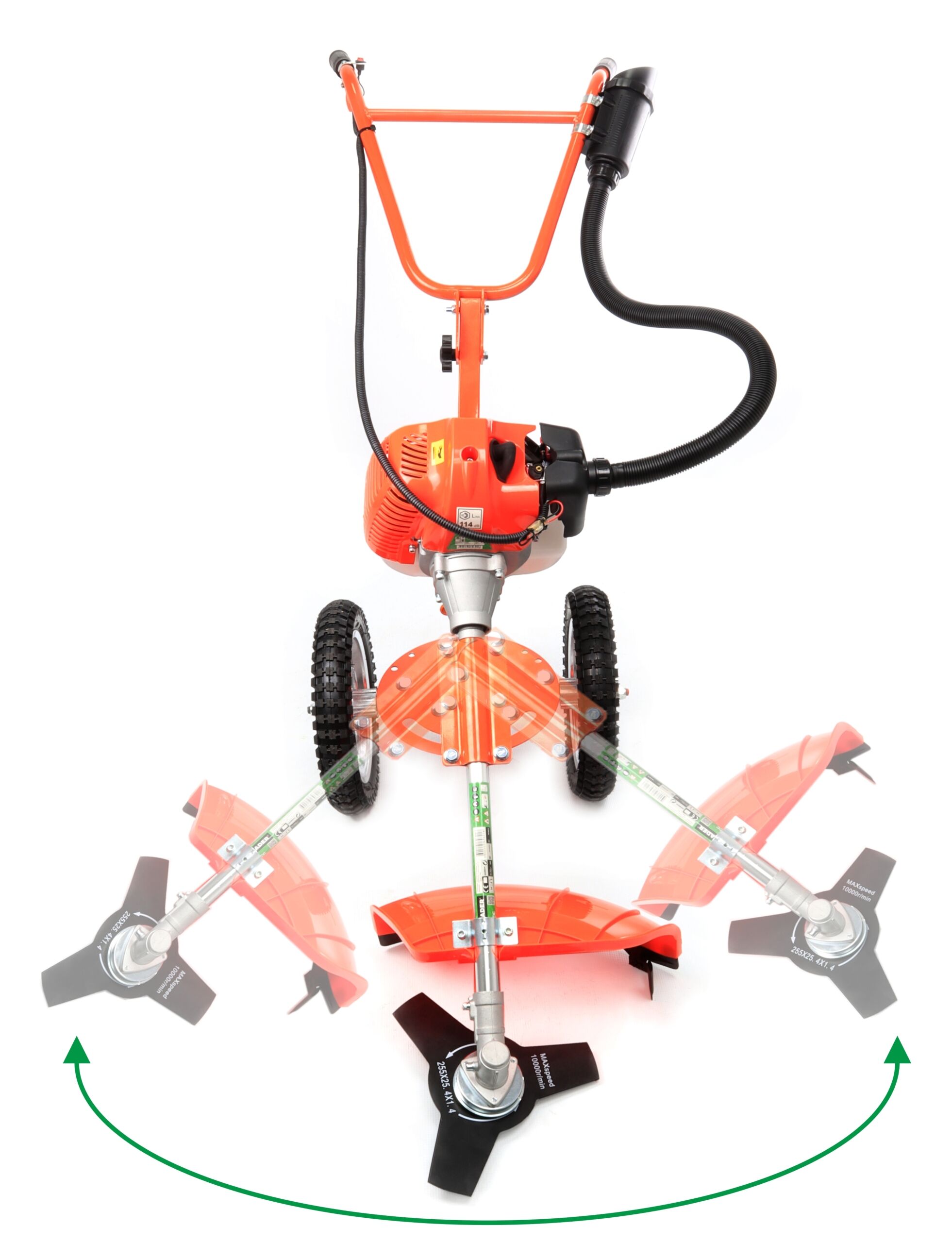 Roçadora, Rodas, 3 Posições, Pega Dupla, 52cc - Mader